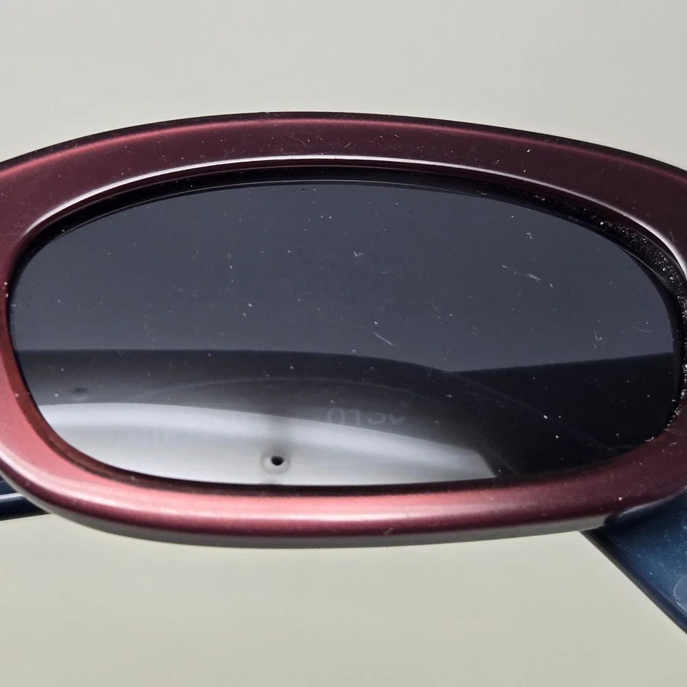 Anne et Valentin Sienne 0130 Sunglasses Burgundy Blue Made in France Oval